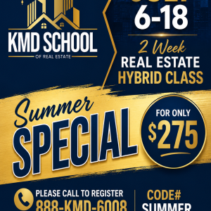 2 Week Real Estate Hybrid Class – Summer Special